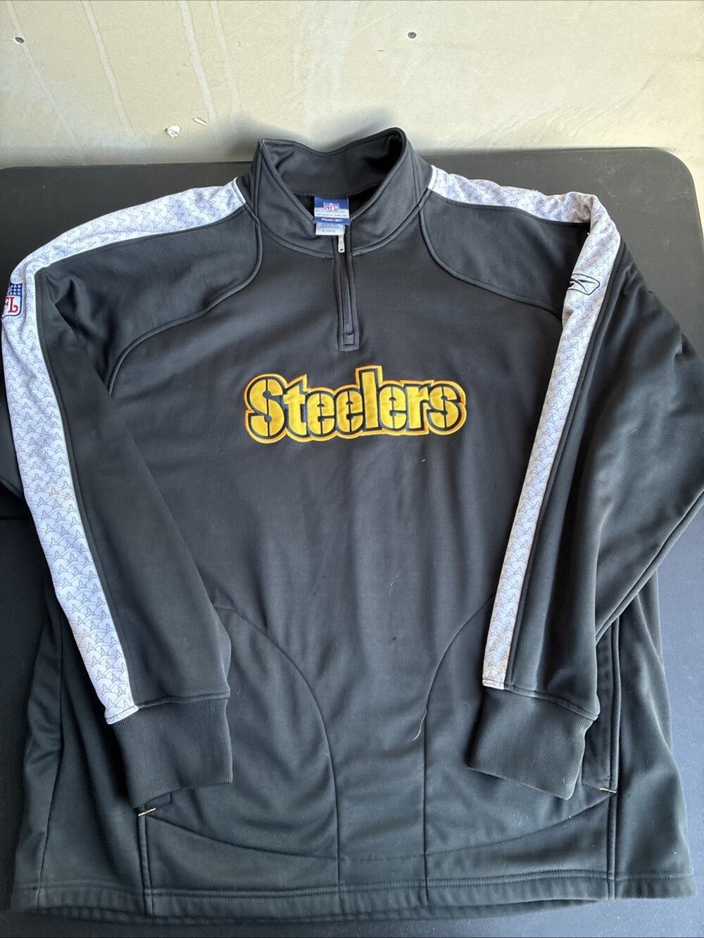 Pittsburgh Steelers Reebok NFL Authentic Sideline 1/4 ZIP Pullover Sweatshirt XL